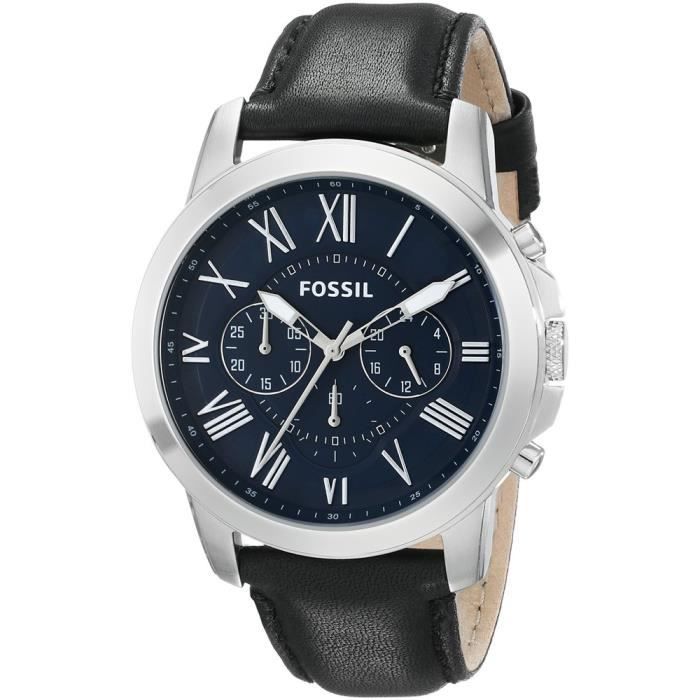 Fossil Hommes FS4990 Grant Chronograph Leather … , - Achat/vente montre -  Cdiscount