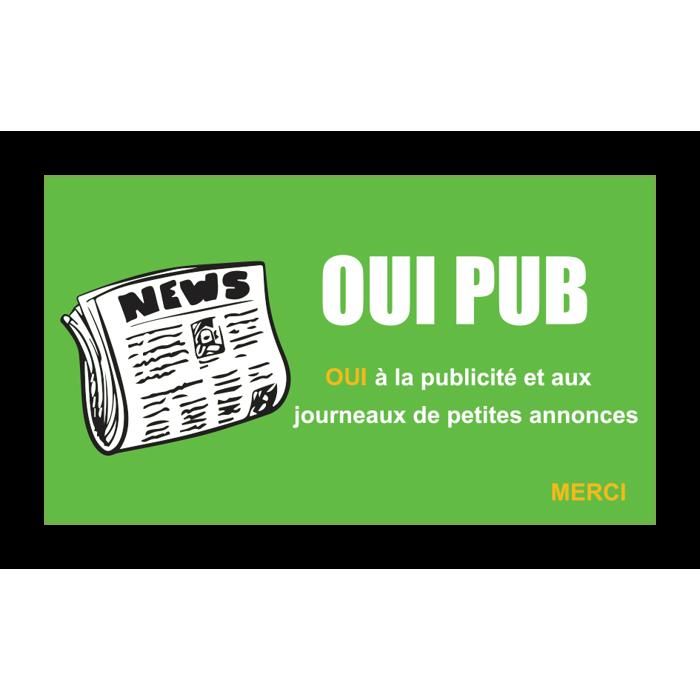 Autocollant Officiel "Oui Pub" Pour Boîte Aux Lettres, Rond Bleu - Neuf