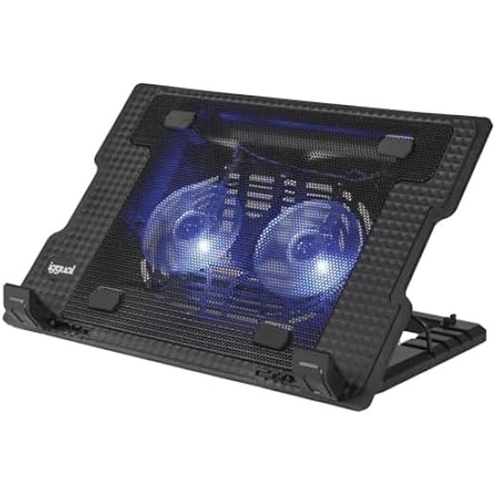 Refroidisseur portable – IGGUAL – jusquà 17 – 2 ventilateurs 100 mm – LED bleue – Silencieux