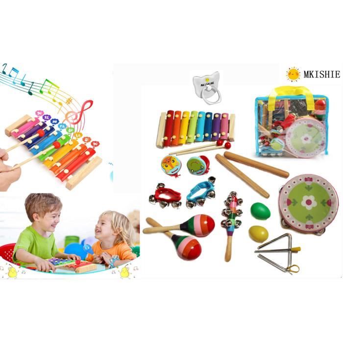 Set Musical 4 Instruments en Bois Confetti - Instrument de Musique Enfant -  Jouet d'Imitation et d