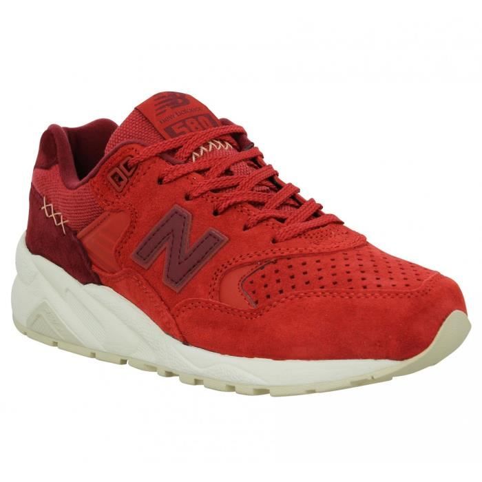 Baskets NEW BALANCE 580 velours toile Femme-40-Red Rouge ...