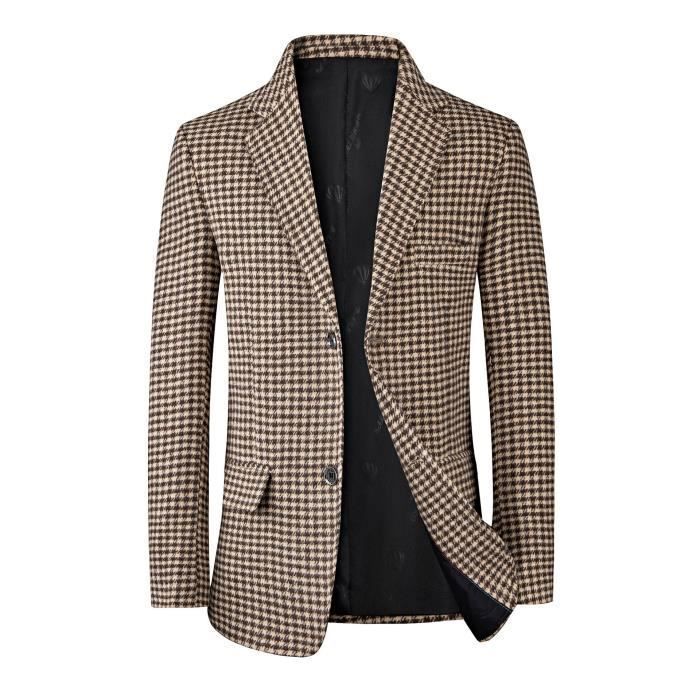 Veste De Costume Pour Homme, Blazer Décontracté à Carreaux Rayés, Coupe Ajustée, Manteaux De Sport, Blazers, Vestes De Smoking Pour Homme, Gris, Taille XL