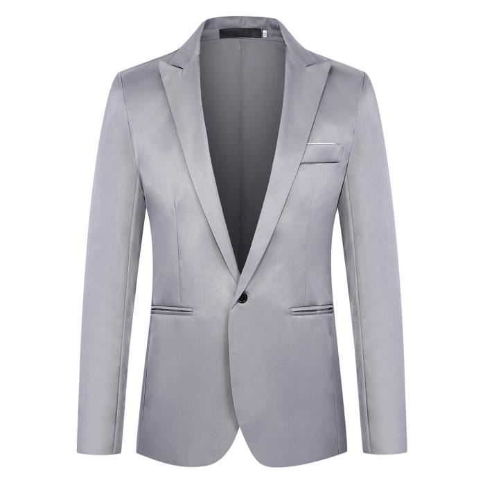 Blazers Homme Blazer Homme Été Slim Décontracté - Veste Polyester Respirante Manches Longues Revers Classique Taille Asiatique Conseil