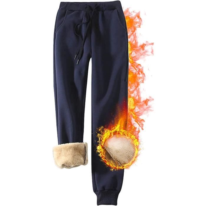 Joligiao Femme Hiver Chaud Pantalon Jogging Pantalon de Chaud Doublé  Polaire, Sport Sherpa Sweatpants avec 2 Poches, Elastique Taille Haute  Pantalons de Survêtement Hiver Décontracté Pantalon : : Mode