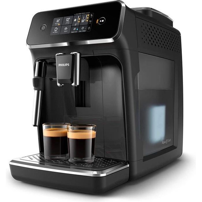 PHILIPS EP2224/40 Machine à café Espresso Automatique - Broyeur Grains - Series 2200 - Mousseur à lait - Gris Cachemire