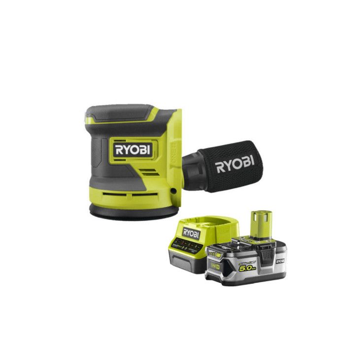 Pack RYOBI Ponceuse excentrique 18V One+ RROS18 0 1 Batterie 5.0Ah 1 Chargeur rapide RC18120 150 - vue 6