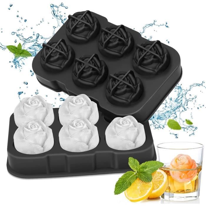 Moule à Boules De Glace En Silicone - 4 Sphères Transparentes En 16h Seulement - Bac 2L Avec Couvercle
