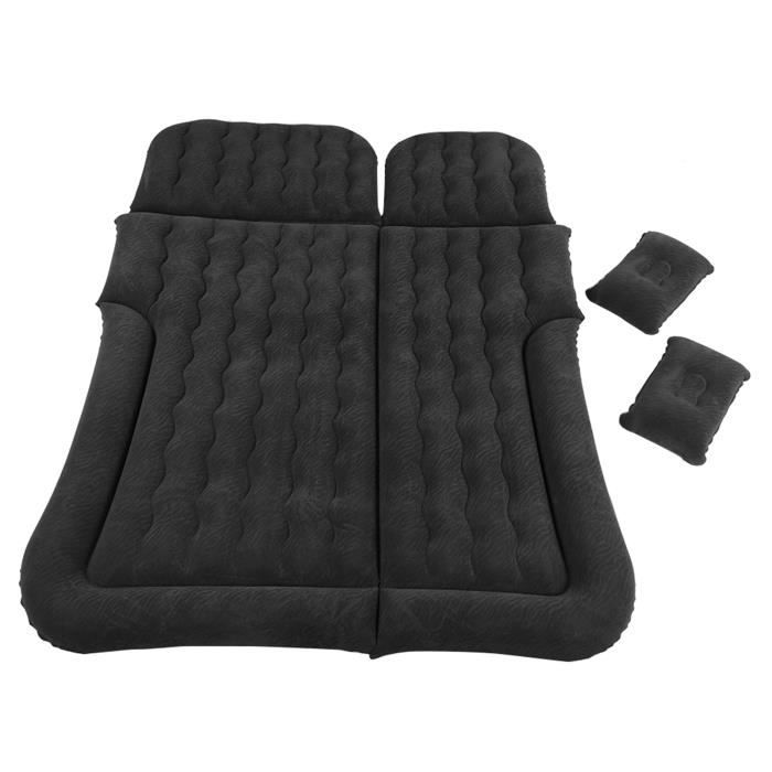 Matelas Gonflable Multifonction Pour Voiture – PVC Floqué, Pompe 12V Incluse, Noir, Idéal Voyage Et Camping