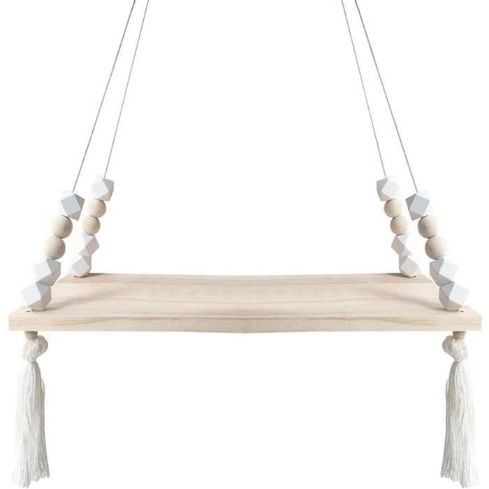 Étagère Murale Suspendu,Étagère Murale Nordique Balançoire En Bois Pour Décoration De Maison Ou
