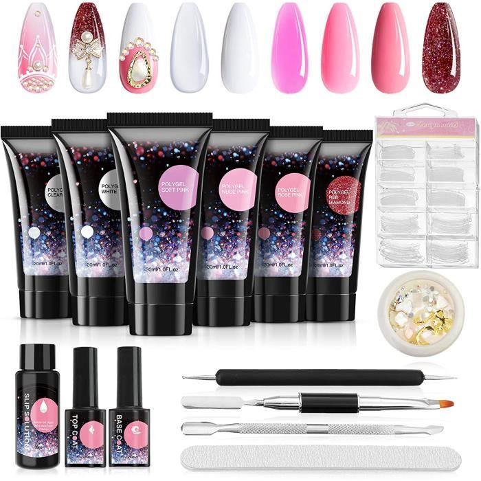 Ongle Gel Kit Complet Gel Construction Ongle 30ml 6 Couleurs,