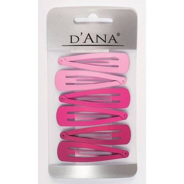 4 Pinces à Cheveux Clic Clac Avec Papillons - Vertes Et Roses, 5,5 Cm - Neuf