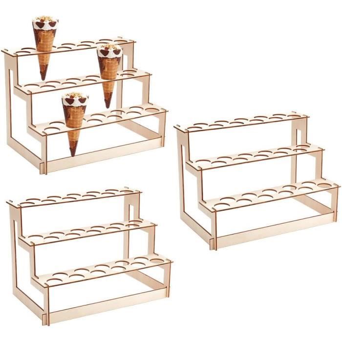 Support à 6 Cornets De Glace - En Acrylique Transparent, Idéal Pour Fêtes Et Anniversaires