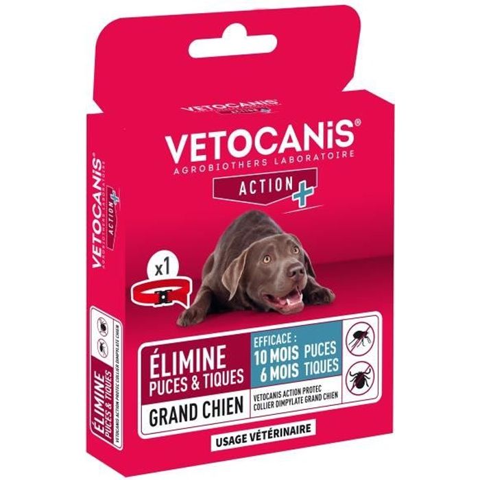 Vetocanis Collier Anti Puces Et Anti Tiques Pour Grand Chien Longue Duree Cdiscount Animalerie