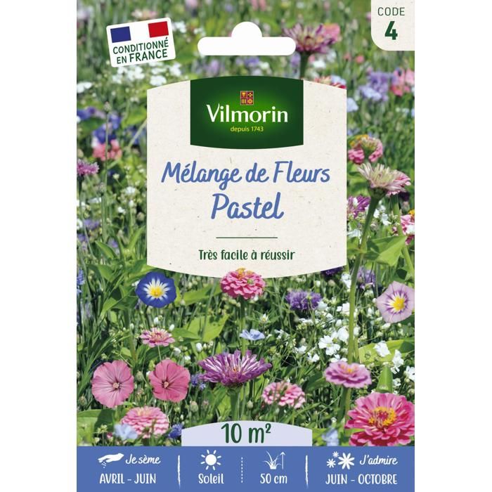 Graines à Semer Pour Cochon D'Inde - Mélange Fleurs Et Herbes - Vilmorin - Surface : 10 M² - Origine France - Riches En Vitamines - 5
