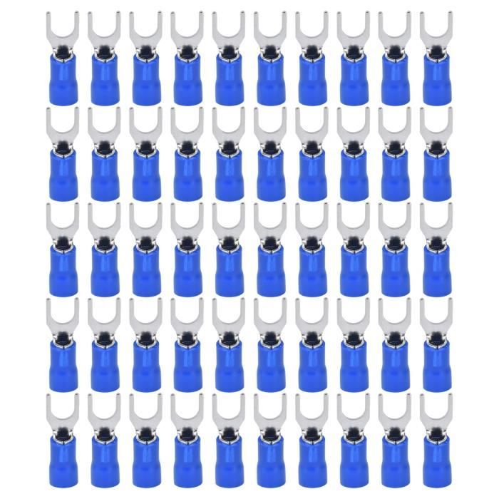 25 Cosses à Fourche Non Isolées - Cuivre étamé, Sections 1.5-2.5mm², Trou M3, Pour Connexions électriques