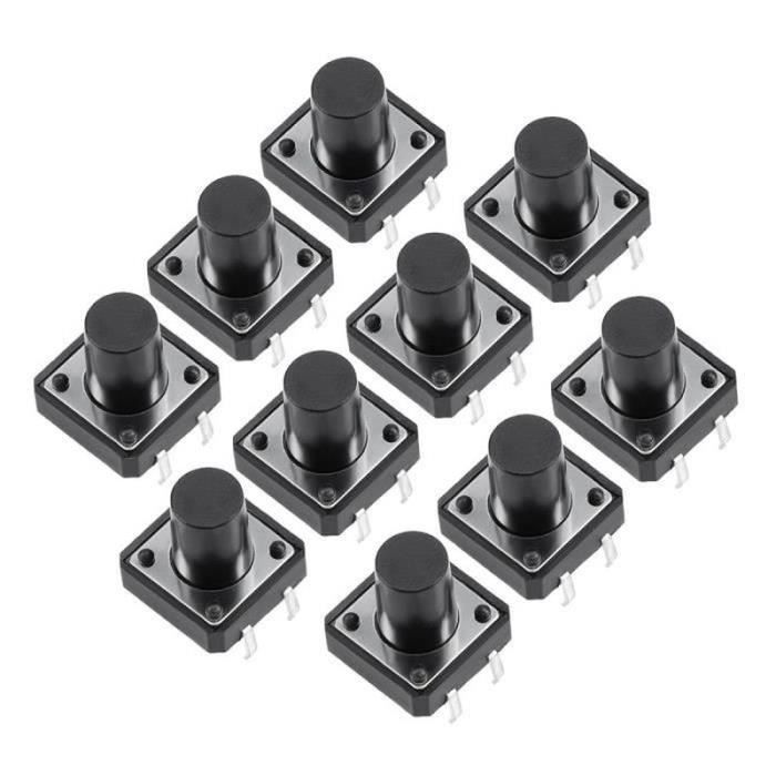 Pack De 2 Micro-interrupteurs Tactiles DIP 4 Broches, Format 6x6x12 Mm - Pour Bricolage électronique