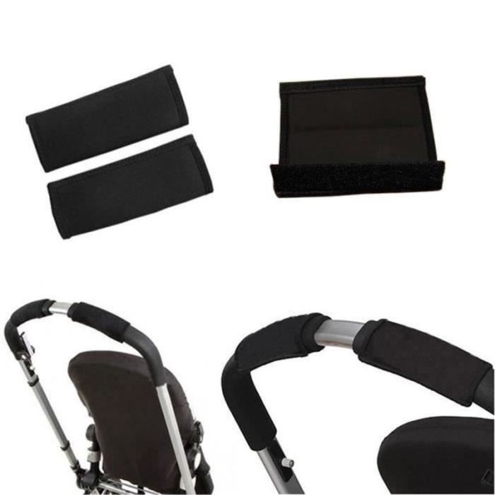 Protège-Mains Pour Poussette 2 Pièces - Housse Guidon Landau En EVA Oxford Noir