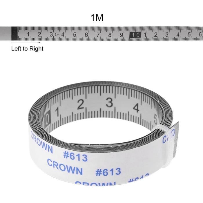 Nigoz Mètre ruban de scie à onglet auto-adhésif métrique en acier 1 m de droite à gauche portable et utile de qualité supérieure