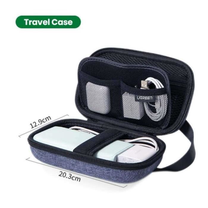 Étui Disque Dur Externe 2,5" ROTRi - Coque EVA Rembourrée - Protection Chocs/rayures - Pochette Câble - Compatible WD My Passport