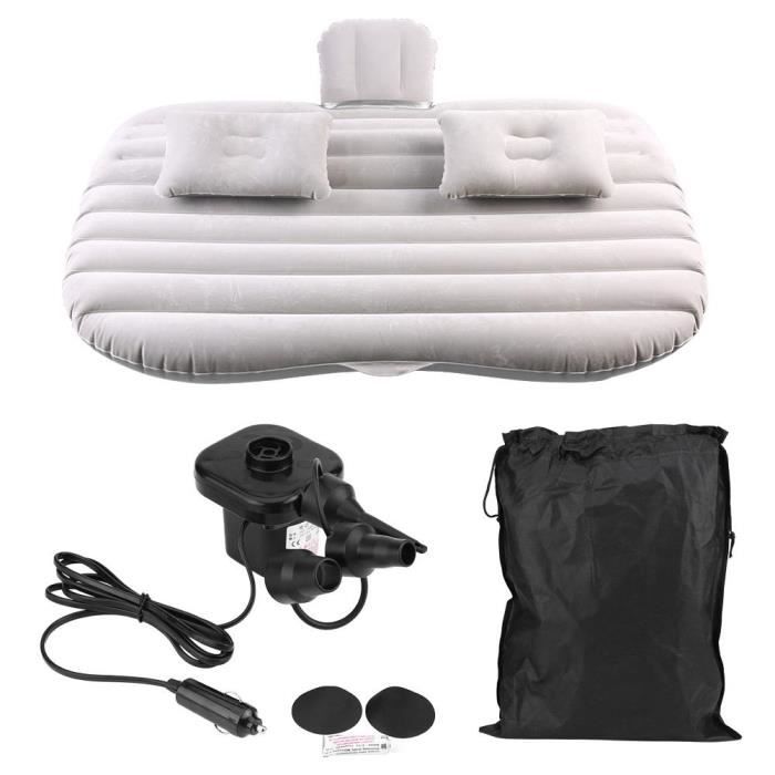 Matelas Gonflable Pour Voiture Et Camping - Dimensions 80x130 Cm, Couleur Beige/noir/gris