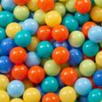 KiddyMoon Aire De Jeux En Mousse Avec Carré Piscine À Balles (100 Balles), Bleu Foncé:Vertclr-Orange-Turq-Bleu-Babybl-Jaune,-1