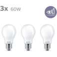 Philips, pack de 3 ampoules E27 LED 60W, blanc chaud-1