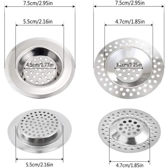 Xinlie Crépine Drain Stopper - Lot De 4 Bouchons Évier Cuisine Et Salle De Bain Xinlie Crépine Drain Stopper - Lot De 4 Bouchons Évier Cuisine Et Salle De Bain