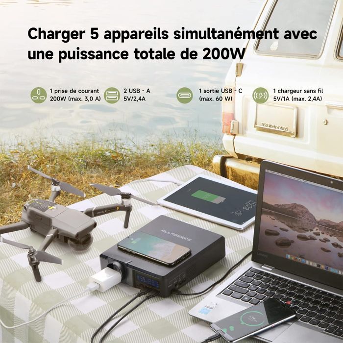 Centrale électrique ALLPOWERS 200W (AP-SS-002) - 154Wh - Onde Pure - Neuve