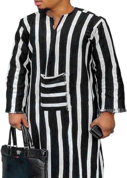 Robe De Nuit Homme En Lin - Caftan Long Léger D'Été - Pyjama Respirant Grandes Tailles