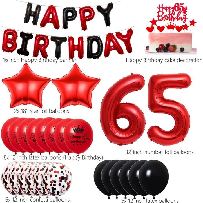Ballon Anniversaire 60 Ans Rouge Déco Anniversaire 60 Ans - Kit