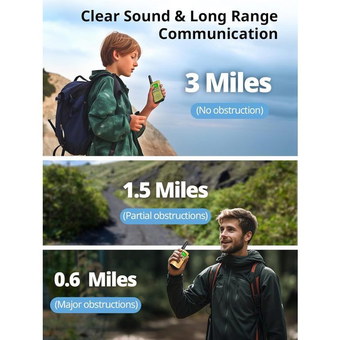 Lot de 2 talkie-walkies vidéo pour enfants, double caméra HD, jouet rechargeable, portée de 300 m, talkie-walkie pour enfants de 3 à 12 ans
