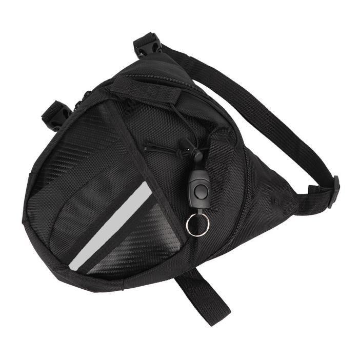 LOCAL LION Sac De Cuisse Moto Imperméable Unisexe - Sac De Jambe Réglable Avec Bandes Réfléchissantes - Noir