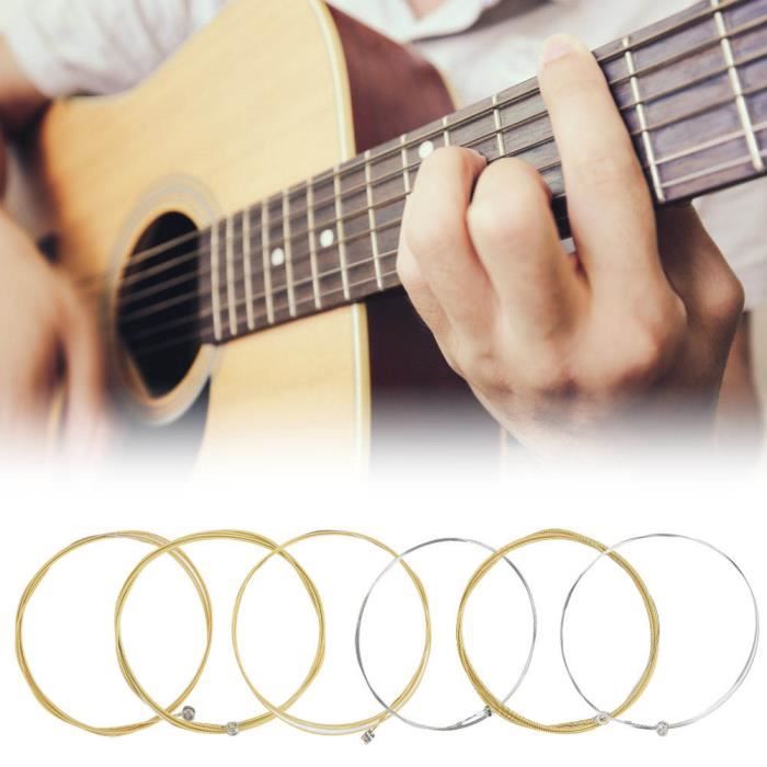 Corde de guitare folk, Kit de changement de cordes, Pièces de guitare  dorées pour instruments de musique, Corde de guitare en - Cdiscount  Instruments de musique