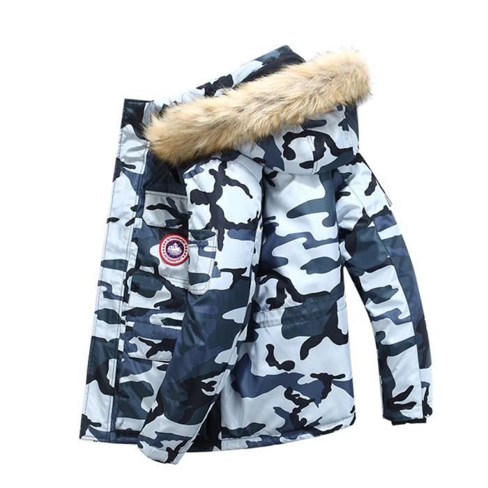 Zewow-Manteau Grande Tailleen Homme Coton Hiver Chaud Epais a Capuche  Molleton Parka Manteau Homme Militaire Sport