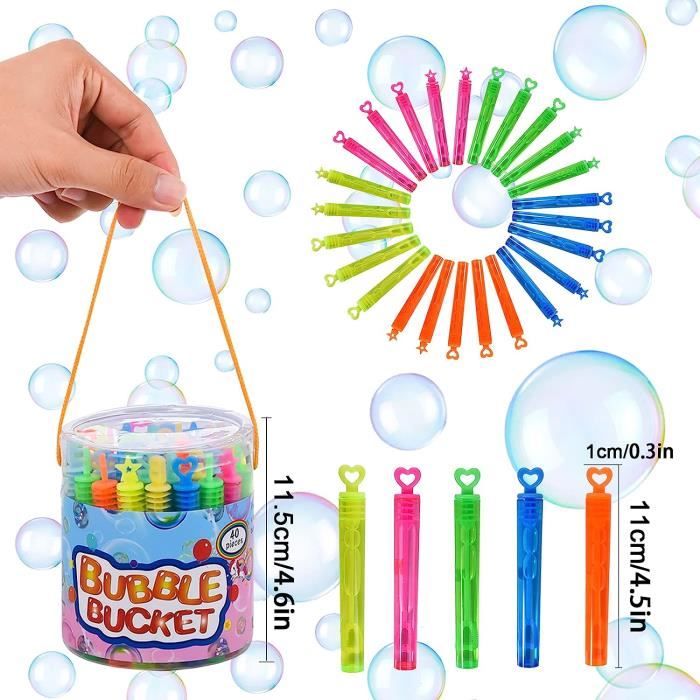 40 Flacons Bulles De Savon FORMIZON – 5 Couleurs – Jouet Intérieur/extérieur – Cadeau Anniversaire