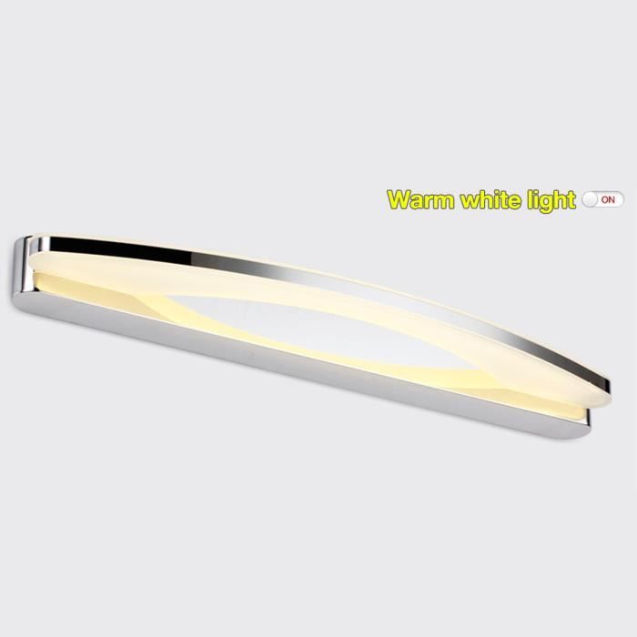 Lampe Avant Miroir LED 54cm 10W Blanc Chaud - Étanche et Antibuée