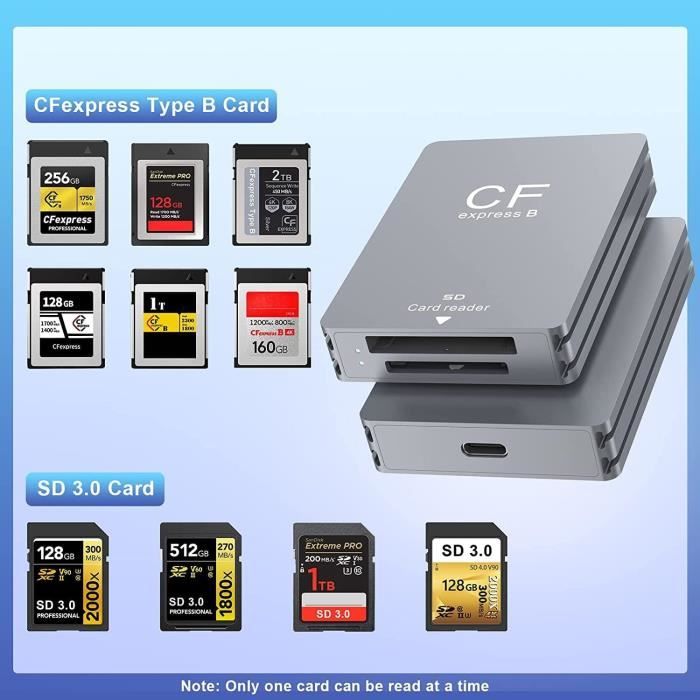 Lecteur de Carte CFexpressType B XQD USB 3.1 Gen 2 10Gbps Lecteur