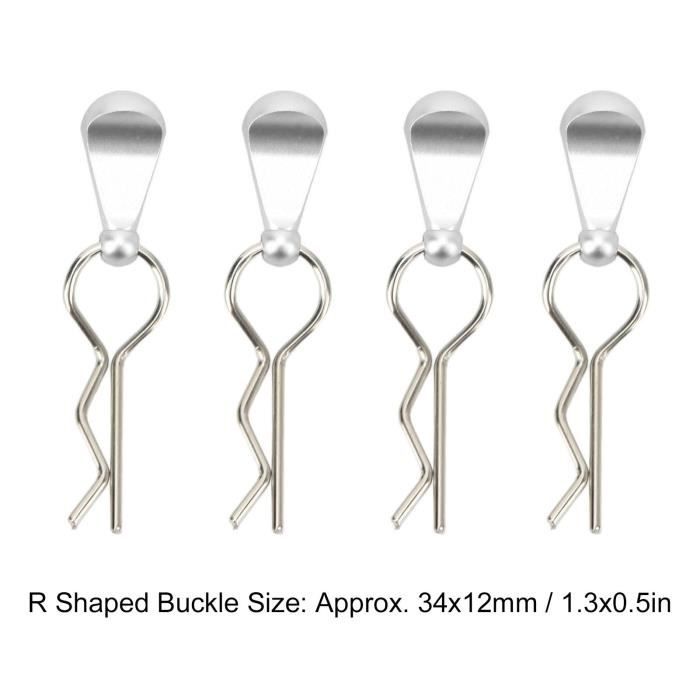 Lot De 24 Clips De Carrosserie RC Avec Languettes – Aluminium/Acier – Pour 1/10, 1/12, 1/16