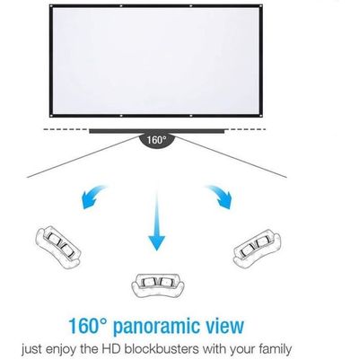 W 16: 9 HD 4K support décran projecteur blanc portable pliable Angle vision 160 degrés pour le cinéma à domicile décole intérieure en plein air 100-221cm H X 125CM Écran de projection 
