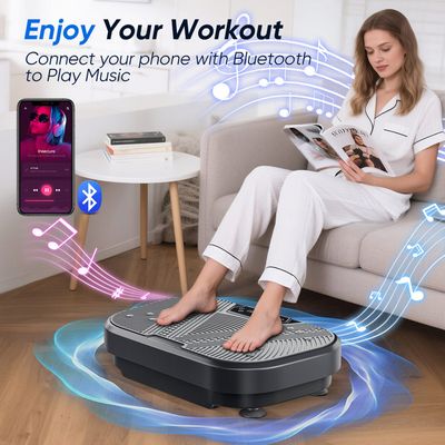 Plateforme Vibrante Fitness Avec Bluetooth - 120 Niveaux De Vitesse, 10 Programmes, Charge Max 200kg, Bandes élastiques Incluses - 6
