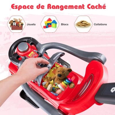 Voiture Porteur Maserati COSTWAY 3 En 1 – Musique Et Klaxon, Pour 18-60 Mois, Charge 25 Kg