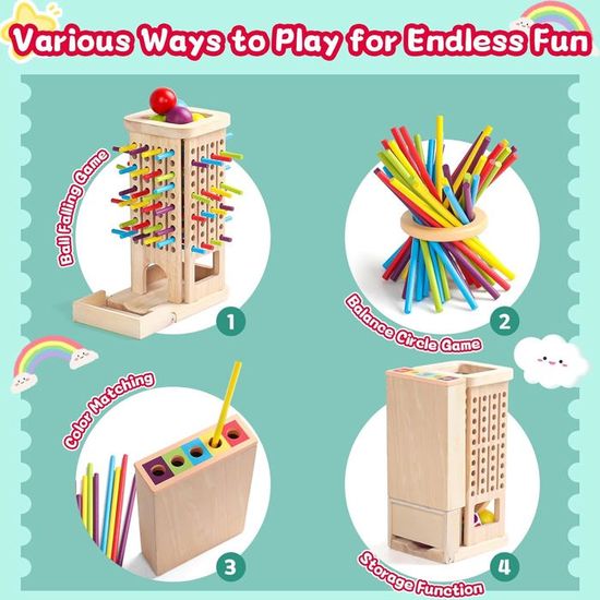 puiaxod Jouet Montessori pour Enfants 3 4 5 6 Ans, Jeu de Société en Bois avec puiaxod Jouet Montessori pour Enfants 3 4 5 6 Ans, Jeu de Société en Bois avec