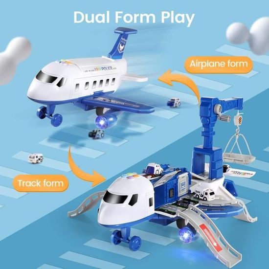 Jouet anti-stress Avion Transport Cargo voiture jeu ensemble à emporter  avion cadeau pour les enfants bleu 1415A - Cdiscount Jeux - Jouets