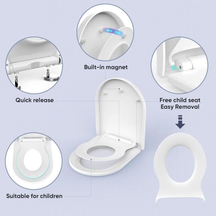 WOLTU Abattant WC Familial avec Siège de Toilette Enfant