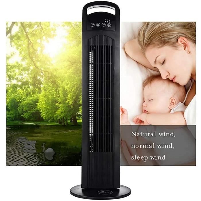 Ventilateur Tour Intelligent 36" - Silencieux, Télécommande + Appli - Noir (Neuf)