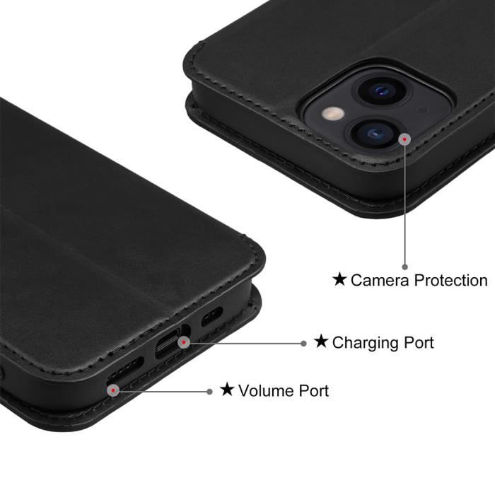 Coque Cuir Magnétique IPhone 15 Pro Max Marron - Marque PROMAX, Neuf Sous Emballage, Origine Chine