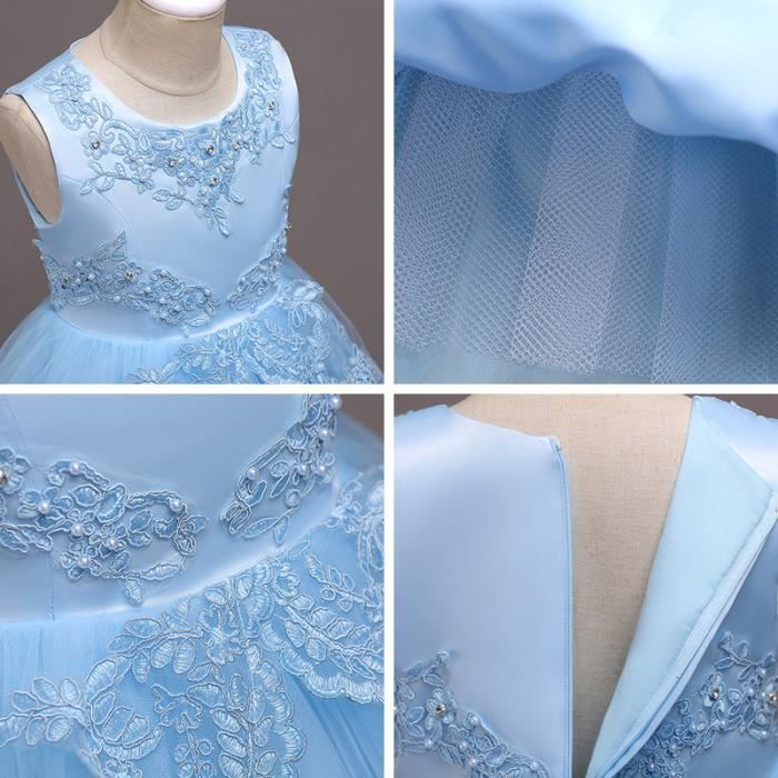 Robe Princesse Fille Freebily - Une Épaule, Mousseline - Pour Mariage, Anniversaire (6-16 Ans)