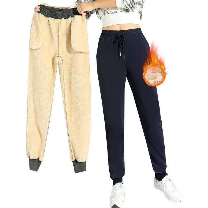 Pantalon Ample à Taille Haute En Tissu Fleece Confortable Sportswear Phoenix Plush Pour