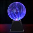 8 "boule de plasma globe lumière rougeoyante lampe de table son tactile activé soirée disco Blanc-3