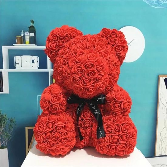 ours en peluche fleur